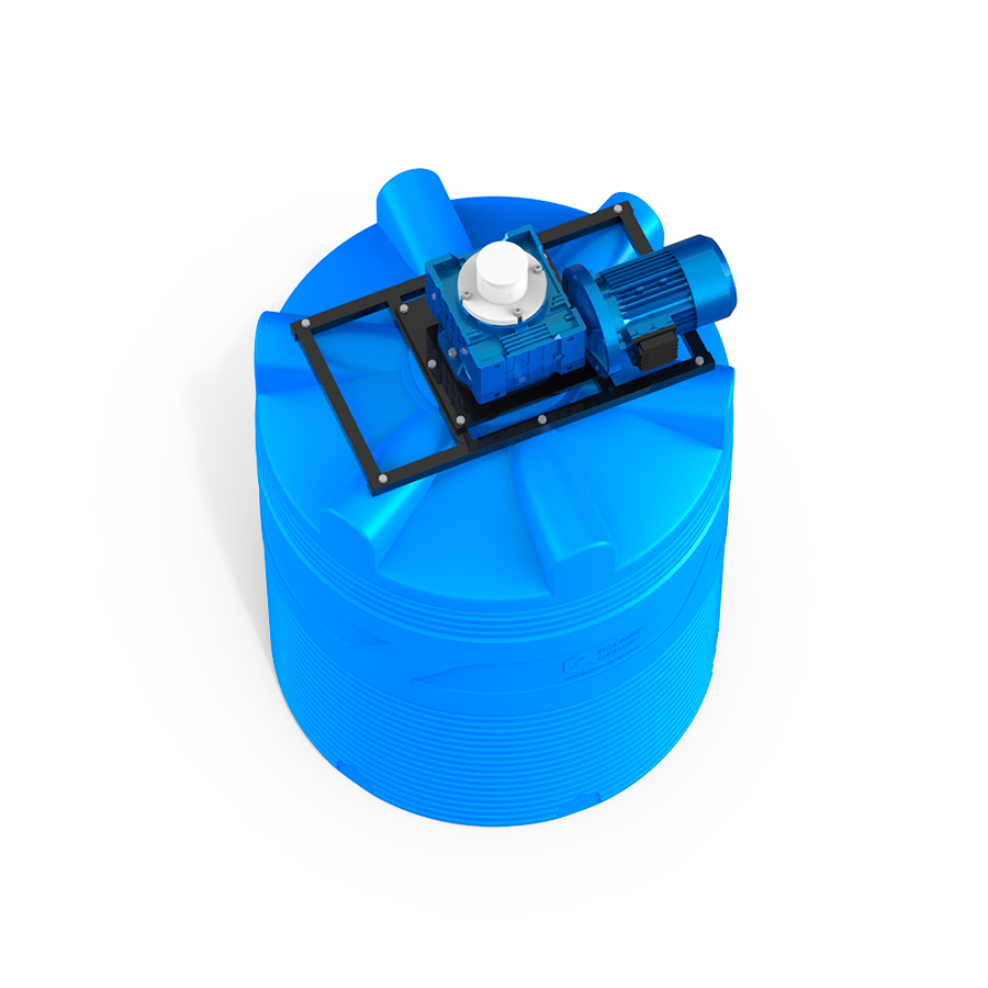 Емкость V 1000 литров с мешалкой для вязких жидкостей фото вид сверху