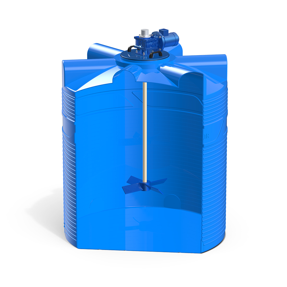 Емкость V 3000 литров с лопастной мешалкой в разрезе фото 1