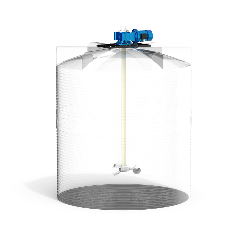 Емкость V 10000 литров с мешалкой для вязких жидкостей фото 01 спереди рентген