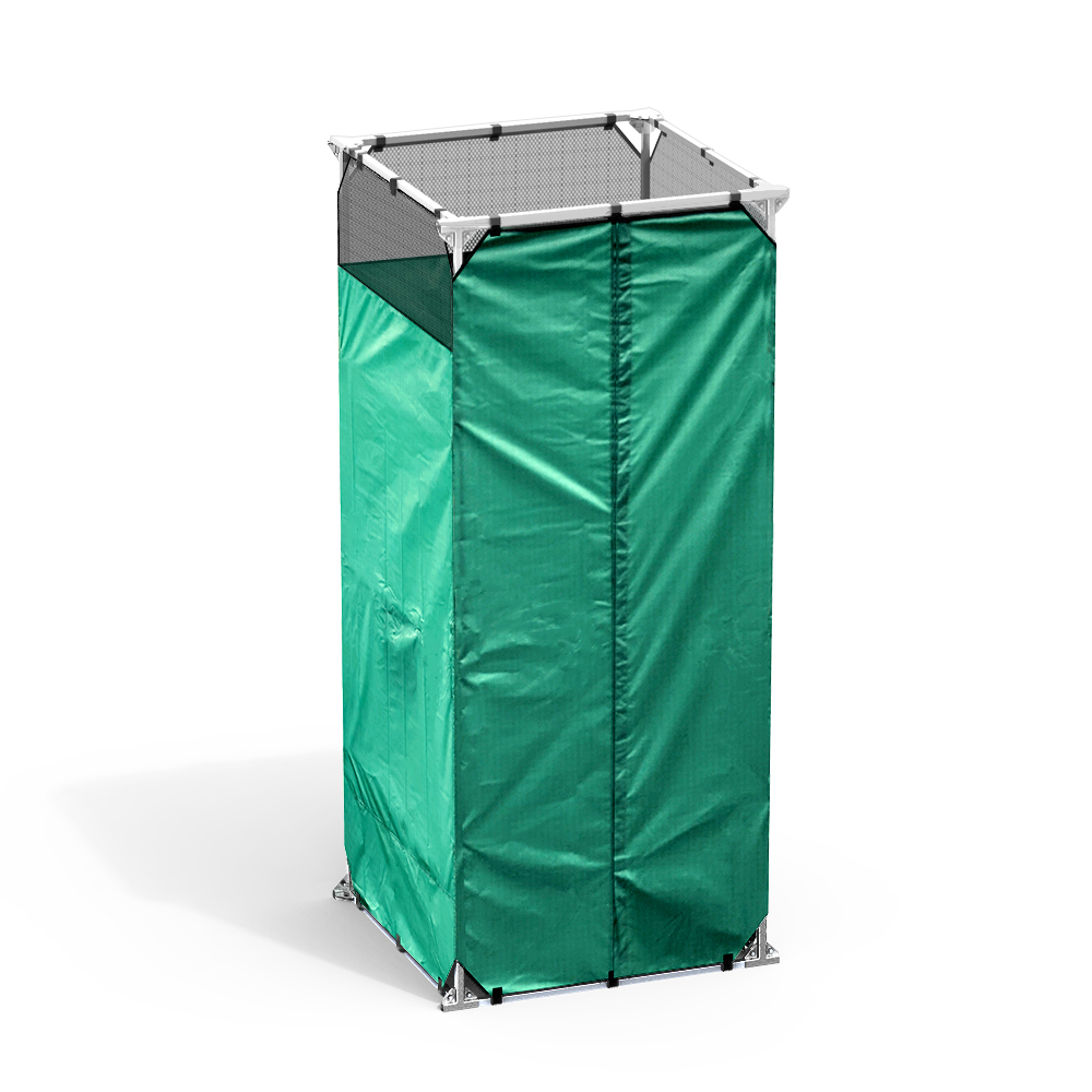 Разборная душевая кабина для дачи зеленого цвета фото 2