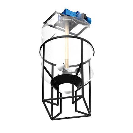Емкость K 1000 литров с мешалкой для вязких жидкостей фото 3 в разрез вид снизу