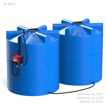 Мини АЗС V 20000 с колонкой PIUSI фото с габаритами