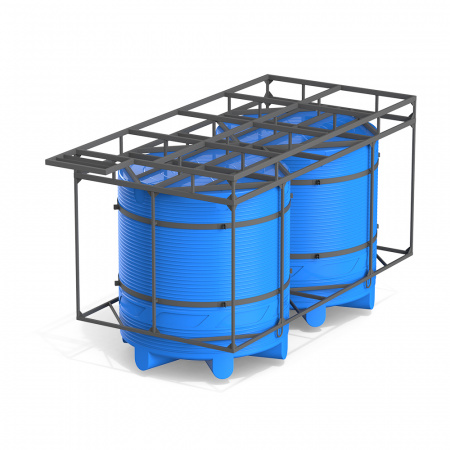 Кассета с полным сливом двойная с емкостями V 5000 стандарт вид вверх дном