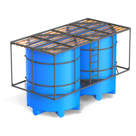 Кассета с деревянным полом двойная с емкостями V 6000 Стандарт - вверх дном