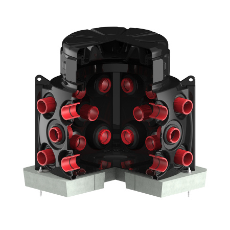 Колодец КН 1000x1000 H1000 с крышкой D780 мм фото в разрез анкерение трубы