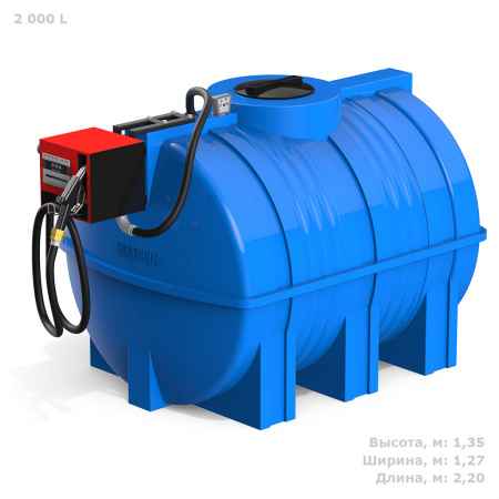 Мини АЗС G 2000 с колонкой PIUSI фото с габаритами