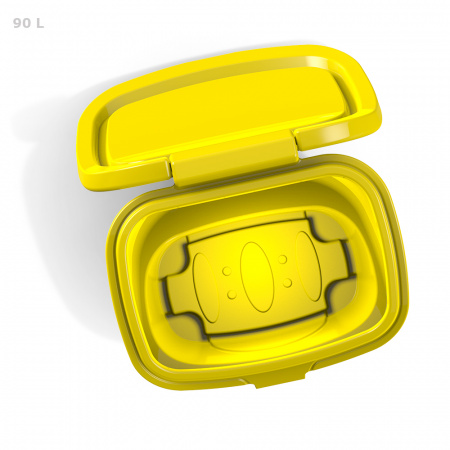 Желтый ящик для соли, реагентов 90 литров - открытый сверху