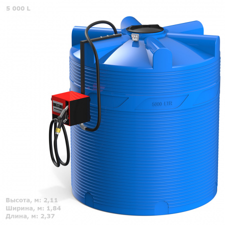 Мини АЗС V 5000 с колонкой PIUSI картинка с габаритами