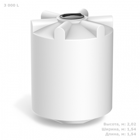 Конусная емкость K 3000 литров без обрешетки фото с габаритами