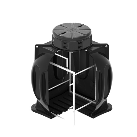 Колодец КС-5М с каркасом, дополнительной горловиной H200 с крышкой D780 мм фото с габаритами