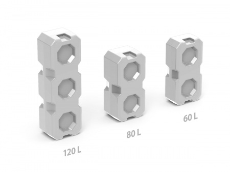 Три емкости серии Т 60, 80, 120 литров  вид 4 вид сзади