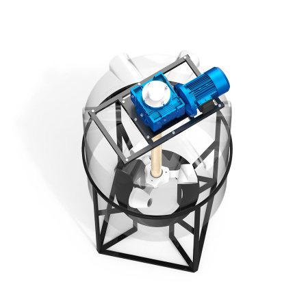 Емкость K 1000 литров с мешалкой для вязких жидкостей фото 1 в разрез вид сверху