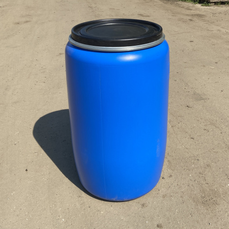 Бочка 227 литров синий цвет фото со склада 1
