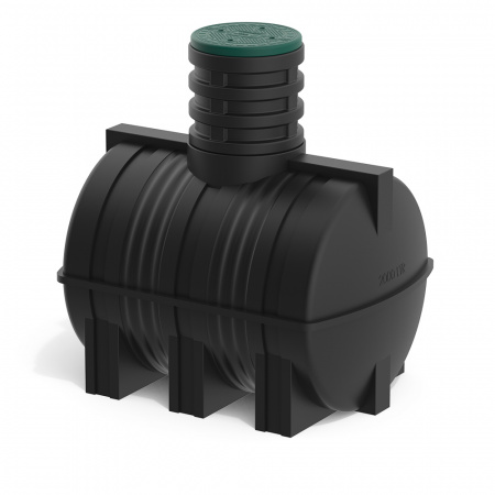 Подземная емкость D 2000 литров с зеленой крышкой фото 1