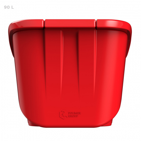 Красный ящик для соли, реагентов 90 литров - закрытый сзади