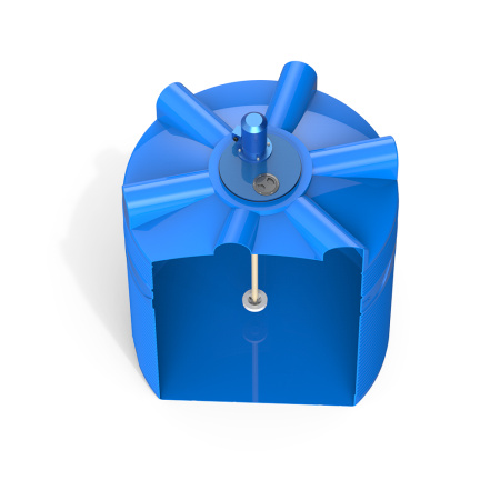 Емкость V 3000 литров с турбинной мешалкой фото 4 в разрез