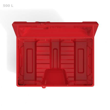 Ящик для песка 500 литров с дозатором вид сверху