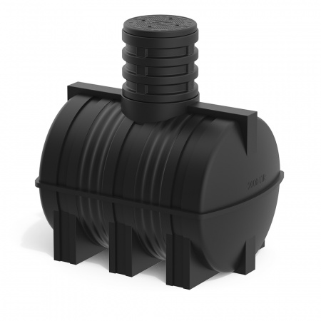 Подземная емкость D 2000 литров с черной крышкой фото 2