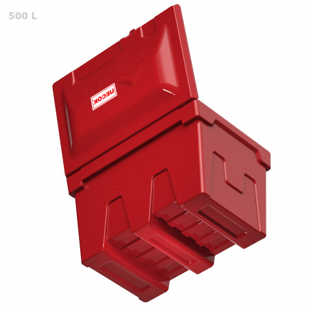 Ящик для песка 500 литров с дозатором вид снизу