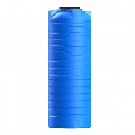 Узкая тонкая емкость N 500 литров вид сбоку цвет синий