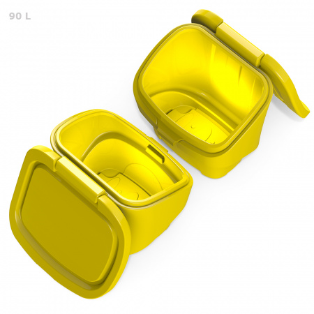 Желтый ящик для соли, реагентов 90 литров - два открытых сверху