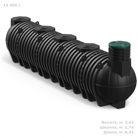 Подземная накопительная емкость DL 15 000 литров фото с габаритами  Подземная накопительная емкость DL 15 000 литров фото с габаритами