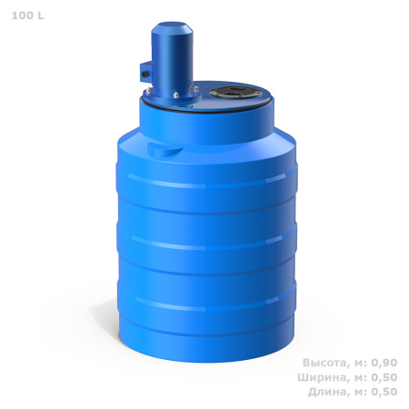 Емкость V 100 литров с турбинной мешалкой фото с габаритами