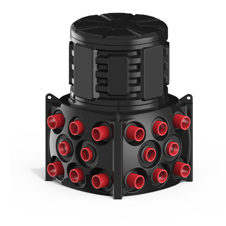 Колодец КН 1000 H1300 с крышкой D 780 мм фото с трубами