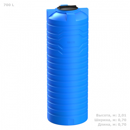 Узкая тонкая емкость N 700 литров фото с габаритами 